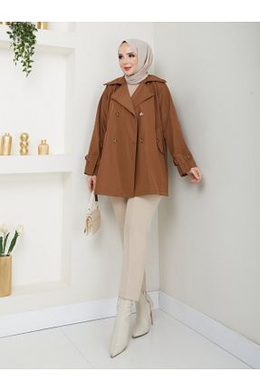 ترنچکت قهوه ای زنانه پلی استر RACE FASHİON - کد 890709574