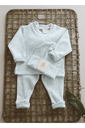 ست نوزادی طوسی بچه گانه پنبه ای MODA - کد 890710526