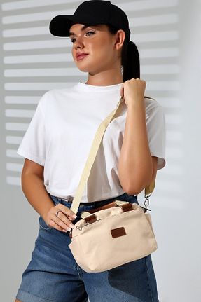 کیف پستچی بژ زنانه پارچه ای Bagzone - کد 856103765