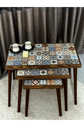 میز عسلی قهوه ای چوب SİNA HOME DESİGNS - کد 890015873