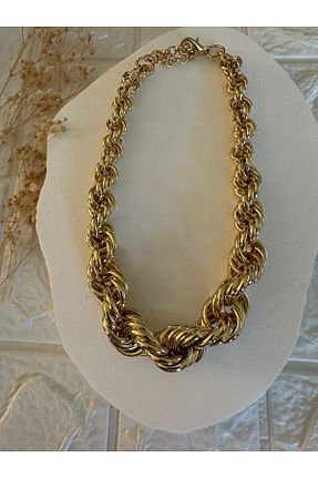 گردنبند استیل ( فولاد ) طلائی زنانه استیل ضد زنگ Butik - کد 890041783