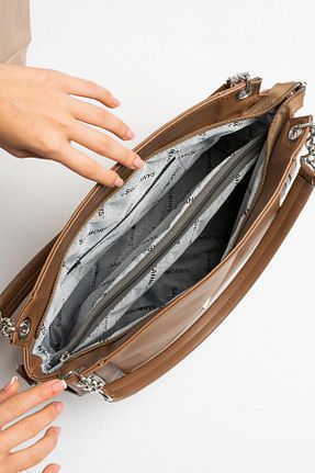 کیف دوشی قهوه ای زنانه چرم مصنوعی H&D COLLECTİON - کد 890065468