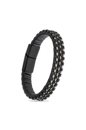 دستبند استیل (فولاد) مشکی مردانه استیل (فولاد) Genel Markalar - کد 449841495