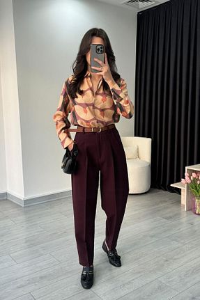 شلوار بنفش زنانه پلی استر ECEMİ - کد 890096503