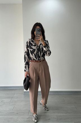 شلوار بژ زنانه پلی استر ECEMİ - کد 890097822