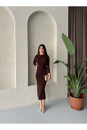 لباس قهوه ای زنانه بافتنی BY SE