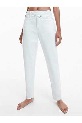 شلوار جین سفید زنانه پاچه ساده Calvin Klein - کد 674576907