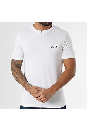 تیشرت سفید مردانه یقه دوچرخه BOSS - کد 890133319