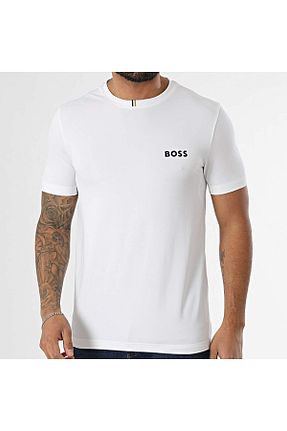 تیشرت سفید مردانه یقه دوچرخه BOSS - کد 890133319