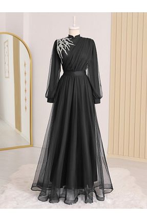 لباس مجلسی حجاب مشکی زنانه یقه ایستاده Modamorfo - کد 322611834
