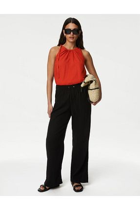 بلوز قهوه ای زنانه ساده Marks & Spencer - کد 735214681