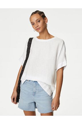 بلوز سفید زنانه ساده Marks & Spencer - کد 828091261