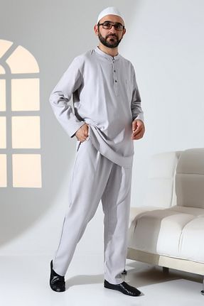 ست بالاتنه و پائین تنه طوسی مردانه بافتنی ihvanonline - کد 890149278