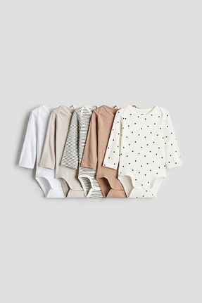 بادی بژ بچه گانه یقه ایستاده H&M - کد 890148054