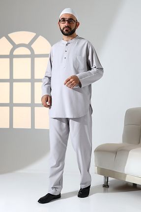 ست بالاتنه و پائین تنه طوسی مردانه بافتنی ihvanonline - کد 890149278