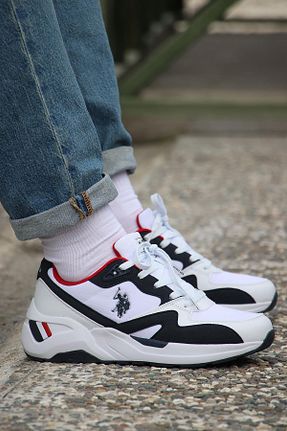 کفش اسنیکر سفید مردانه بند دار U.S. Polo Assn. - کد 812897493