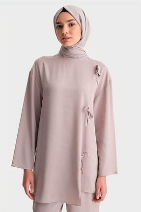 ست بالاتنه و پائین تنه حجاب قهوه ای زنانه رگولار Armine - کد 871260852