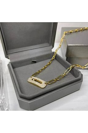 گردنبند استیل ( فولاد ) طلائی زنانه استیل (فولاد) H&S AKSESUAR - کد 890168069