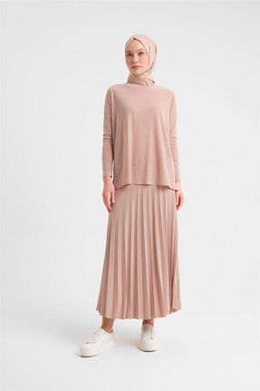 ست بالاتنه و پائین تنه حجاب بژ زنانه رگولار Armine - کد 871258269