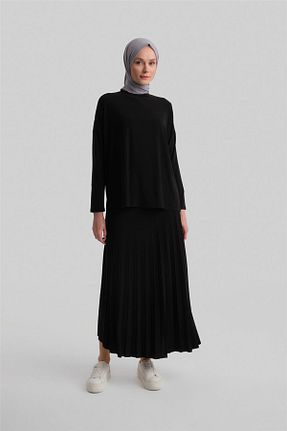 ست بالاتنه و پائین تنه حجاب مشکی زنانه رگولار Armine - کد 871257955