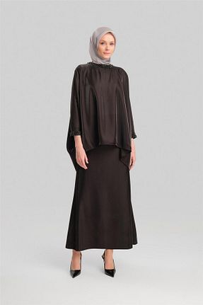 ست بالاتنه و پائین تنه حجاب مشکی زنانه رگولار Armine - کد 859620305