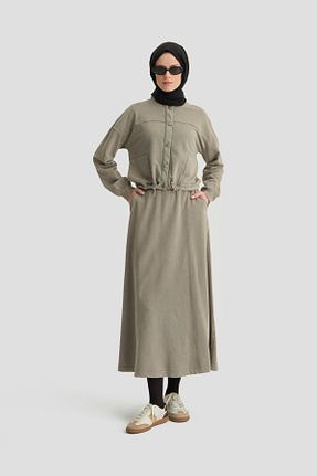 ست بالاتنه و پائین تنه حجاب قهوه ای زنانه رگولار Armine - کد 890170425