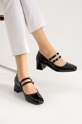 کفش پاشنه بلند کلاسیک مشکی زنانه چرم مصنوعی Güllü Shoes - کد 890166855