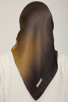 روسری قهوه ای کرپ ساتن ابریشم Armine - کد 773846224
