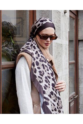 شال قهوه ای زنانه اکریلیک FİVE - کد 890195757