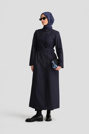 مانتو بلند سرمه ای زنانه پلی استر Armine - کد 863435896