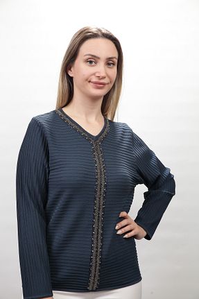 بلوز آبی زنانه ساده Sude - کد 890220896