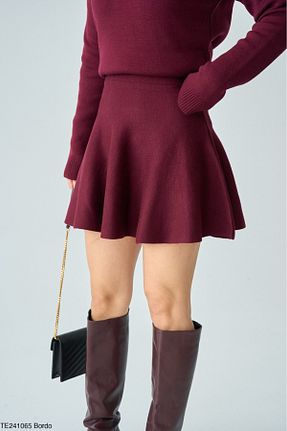 دامن زرشکی زنانه تریکو Lupies - کد 890299657