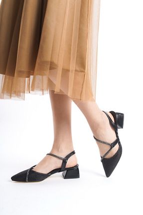 کفش مجلسی مشکی زنانه چرم مصنوعی BARAZİ MODA - کد 890299957