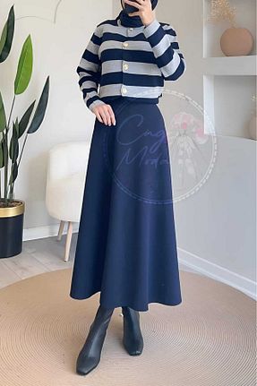 دامن حجاب سرمه ای زنانه Çan TEKSTİLATLASI - کد 890301752