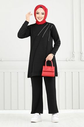 ست گرمکن حجاب مشکی زنانه رگولار ModaMerve - کد 890963354
