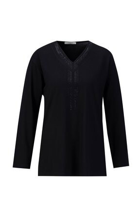 بلوز مشکی زنانه گلدار Armine - کد 899448781