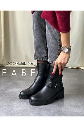 بوت / نیم بوت مشکی زنانه چرم خالص Zuum - کد 890300793