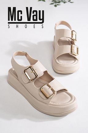 صندل بژ زنانه پاشنه پر Mc vay Shoes - کد 890299442