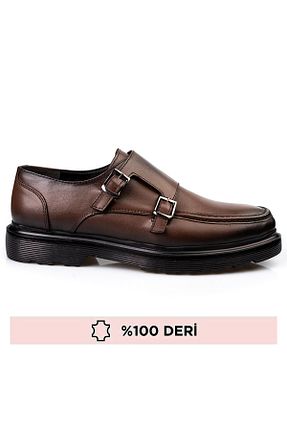 کفش کژوال قهوه ای مردانه چرم خالص depderi - کد 890301809
