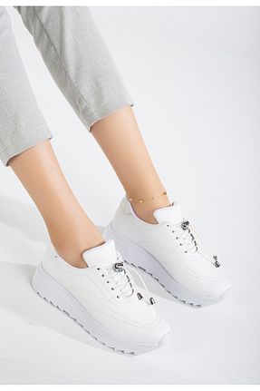 کفش اسنیکر سفید زنانه بند دار BERASHOES - کد 890300775