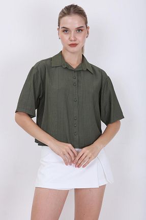 پیراهن خاکی زنانه اورسایز Vitrin - کد 312057267