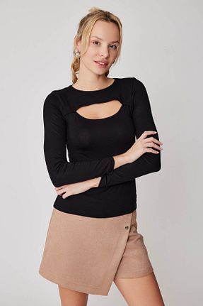 بلوز مشکی زنانه ساده Vitrin - کد 786668694