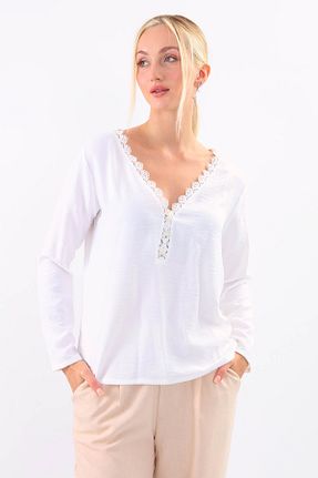بلوز نباتی زنانه ساده Vitrin - کد 739234530