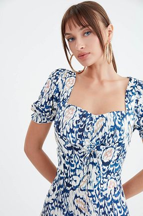 لباس آبی زنانه بافتنی Vitrin - کد 834678122