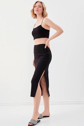 دامن مشکی زنانه ساده Vitrin - کد 706454288
