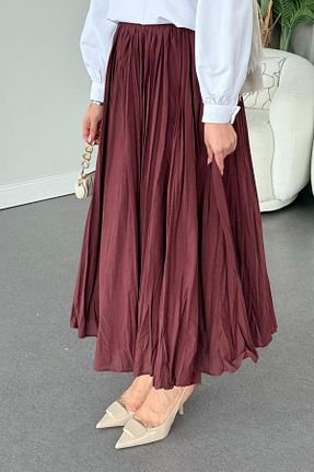 دامن حجاب زرشکی زنانه رگولار HAZA MODA - کد 890304080