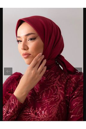 روسری زرشکی پلی استر SILKHOME EŞARP - کد 890299386