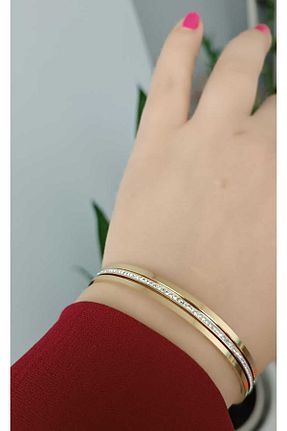 دستبند استیل (فولاد) طلائی زنانه استیل (فولاد) shop - کد 890342092