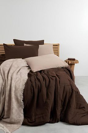 روتختی دونفره قهوه ای پنبه ای MYLASA HOME - کد 885405001