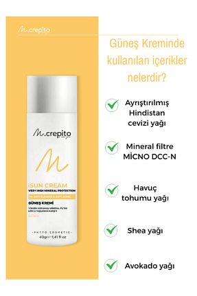 کرم ضد آفتاب صورت SPF 50 + Mcrepito - کد 871886487